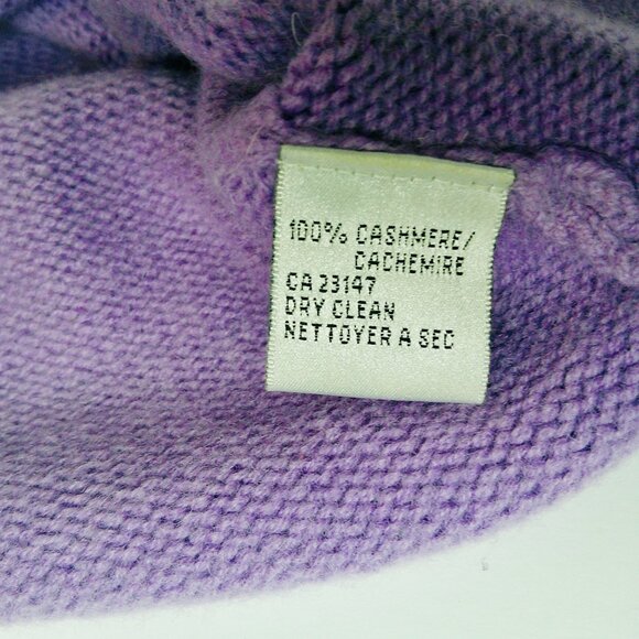 TALBOTS COLLECTION LILAC LONG SLEEVE MOCK NECK CASHMERE SWEATER. WOMEN'S MEDIUM - Picture 3 of 4